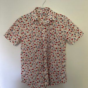 Mushroom print button up